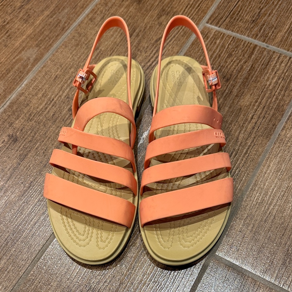 CROCS Orange Strappy Sandals